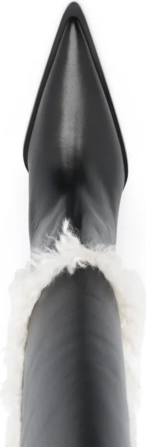 85mm Shearling-Detail Leather Boots - Image 4