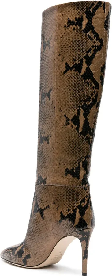 85mm Snakeskin-Effect Leather Boots - Image 3