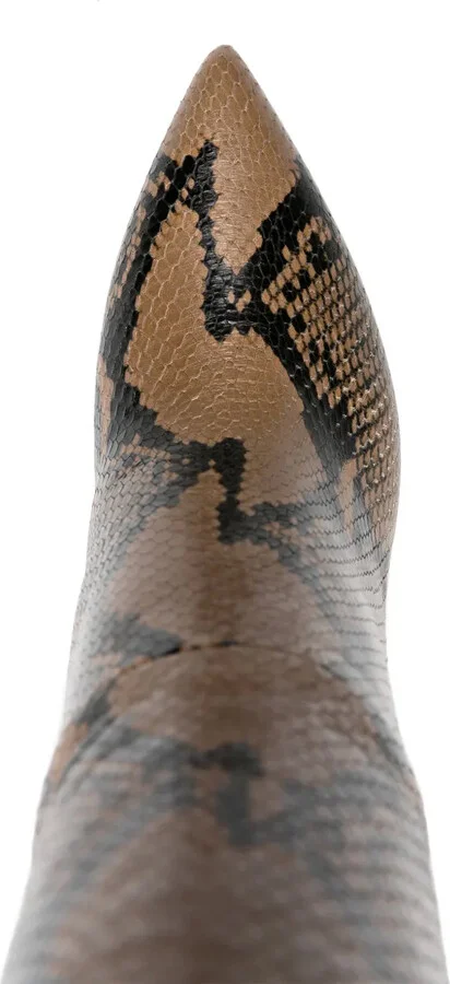 85mm Snakeskin-Effect Leather Boots - Image 4