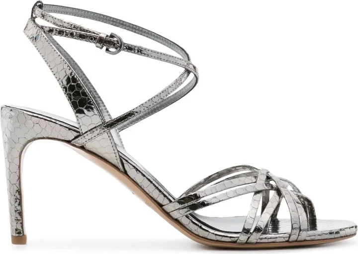 85mm Snakeskin-Effect Sandals