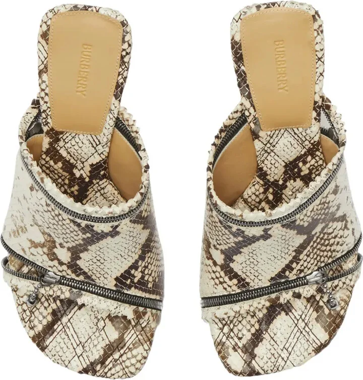 85mm Snakeskin Leather Sandals - Image 4