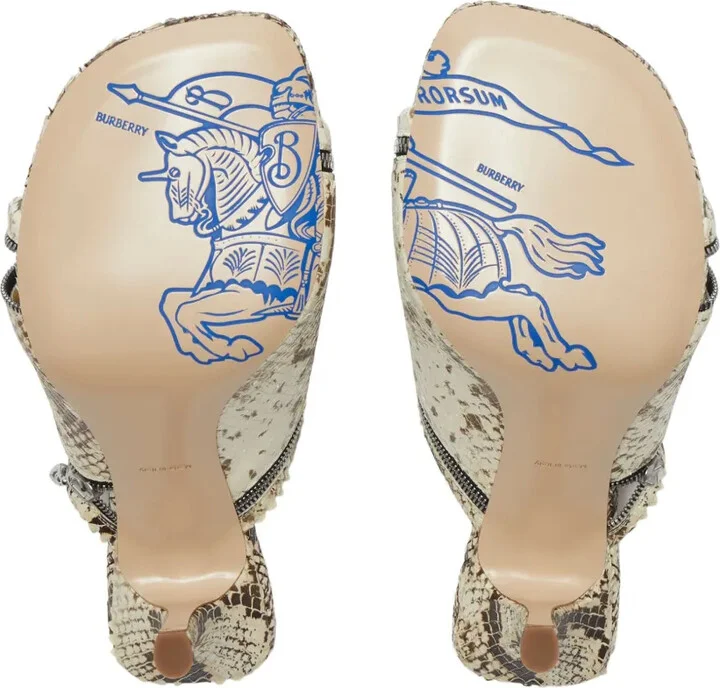 85mm Snakeskin Leather Sandals - Image 5