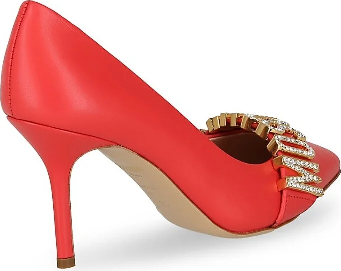 85MM Soft Leather Crystal Logo Pumps - Image 2
