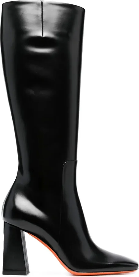 85mm Square-Toe Leather Boots