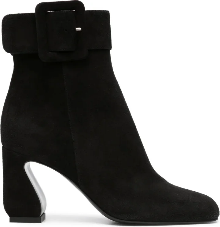 85mm Square-Toe Leather Boots