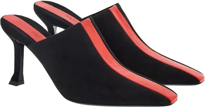 85mm Stripe-Detail Suede Mules - Image 2