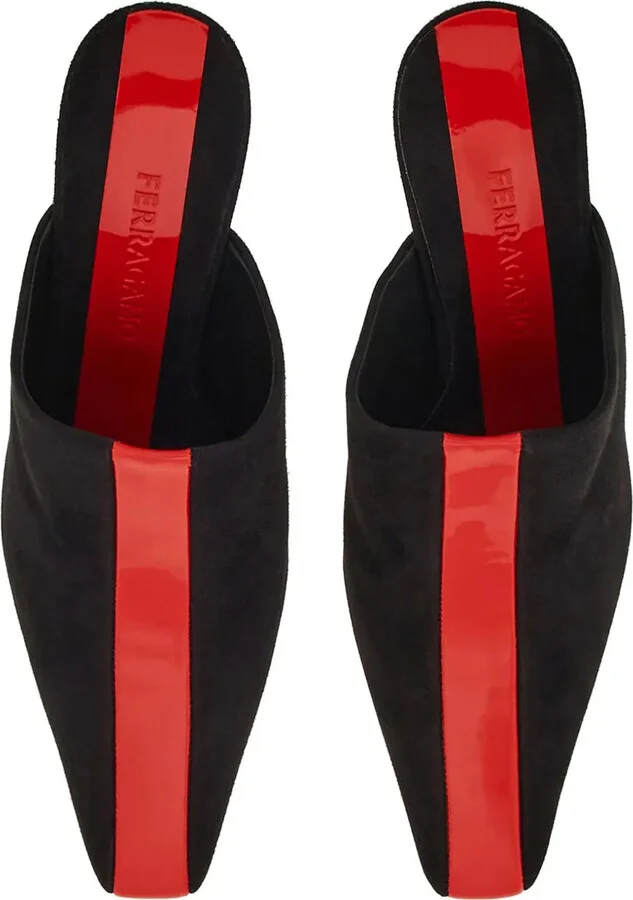 85mm Stripe-Detail Suede Mules - Image 4