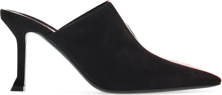 85mm Stripe-Detail Suede Mules