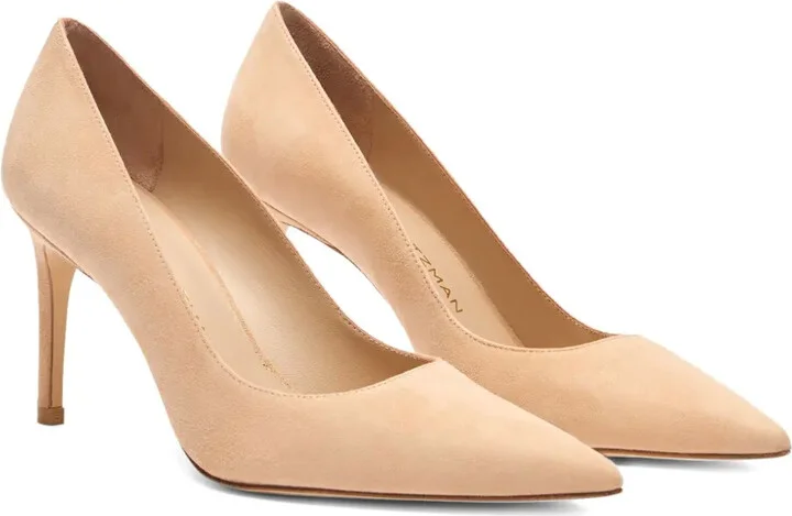 85MM Stuart Power pointed-toe suede pumps - Image 2