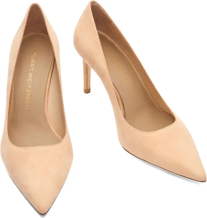 85MM Stuart Power pointed-toe suede pumps - Image 3