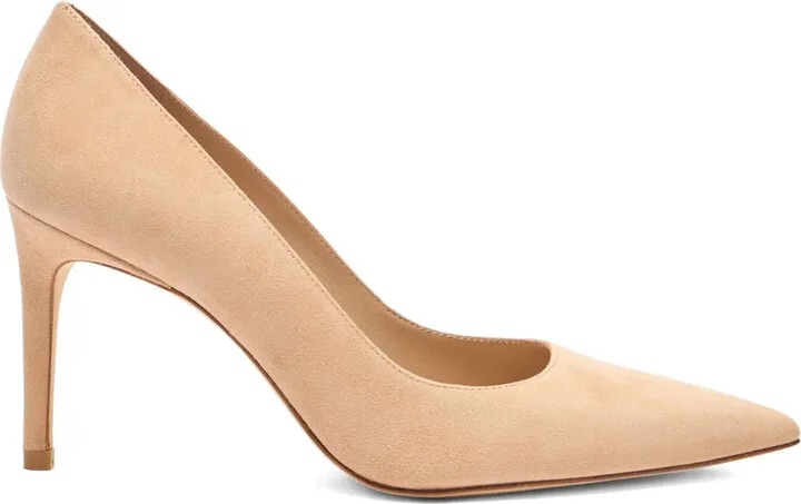 85MM Stuart Power pointed-toe suede pumps