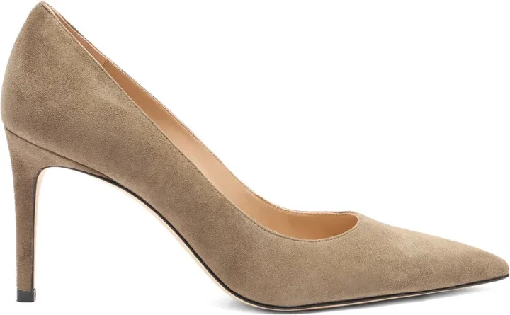 85mm Stuart Power suede pointed-toe pumps