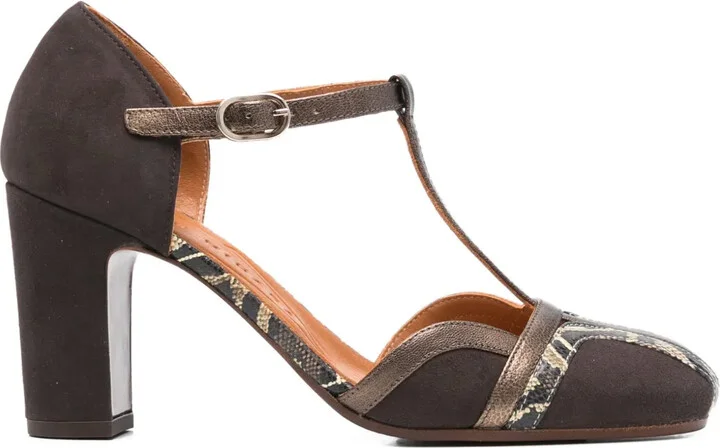 85mm T-Bar Block-Heel Pumps