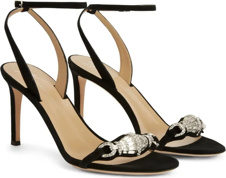 85mm Thais crystal-embellished suede sandals - Image 2