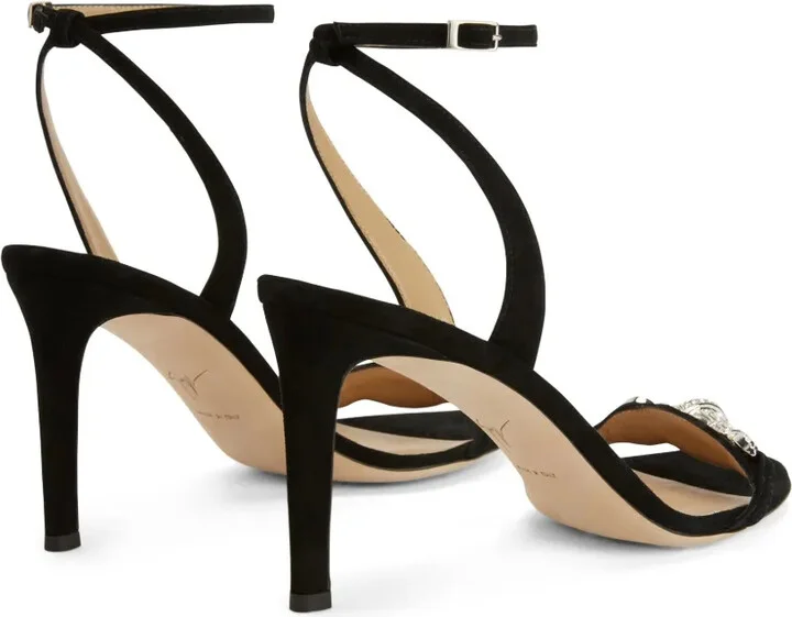 85mm Thais crystal-embellished suede sandals - Image 3