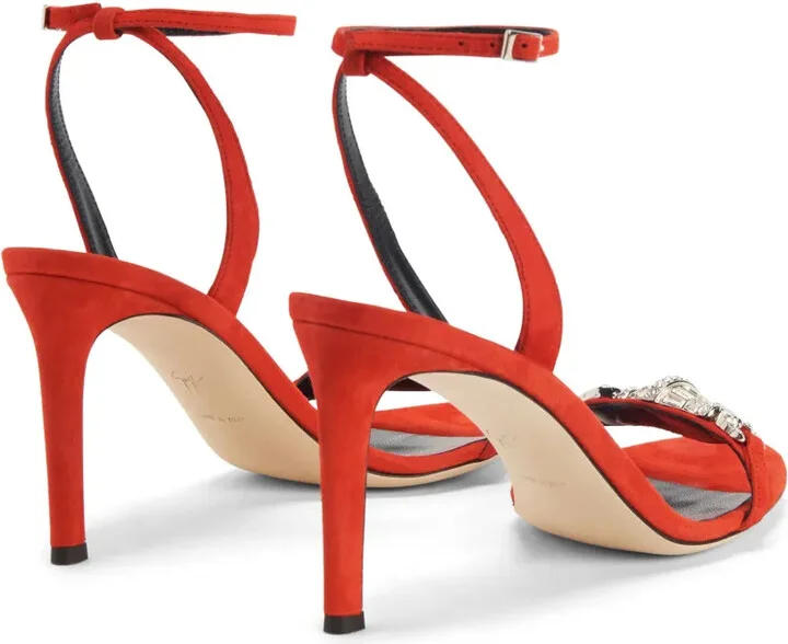 85mm Thais crystal-embellished suede sandals - Image 3