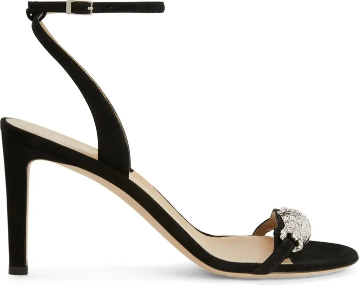 85mm Thais crystal-embellished suede sandals