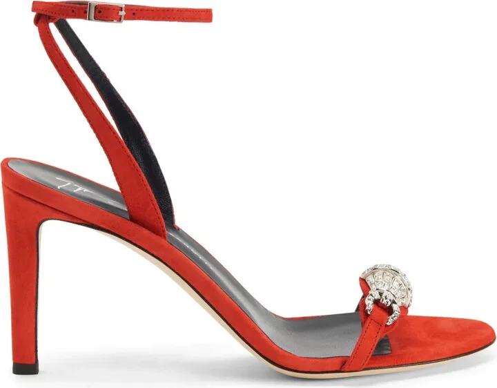 85mm Thais crystal-embellished suede sandals