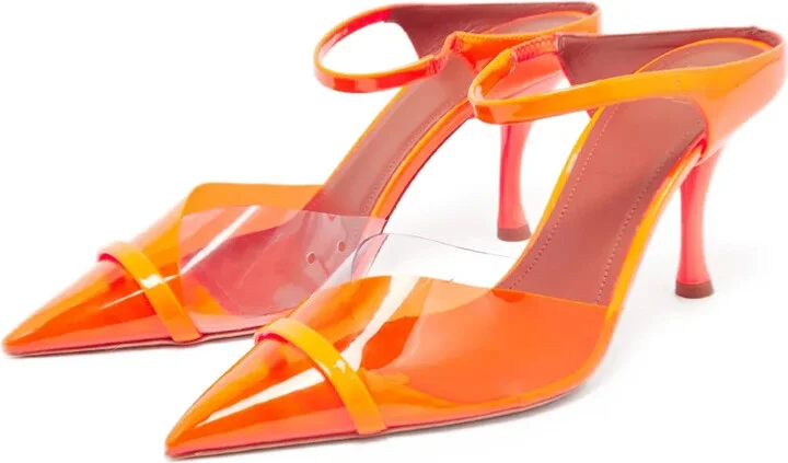 85mm Transparent Panel Pointed-Toe Mules - Image 4