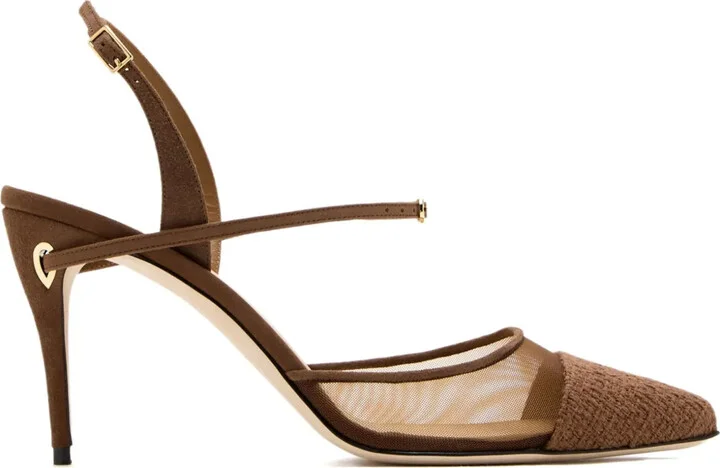 85mm Vittorio mesh-panelled pumps