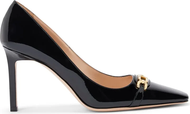 85mm Whitney shiny leather pumps