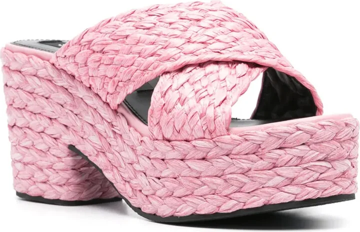 85mm Woven-Raffia Sandals - Image 2