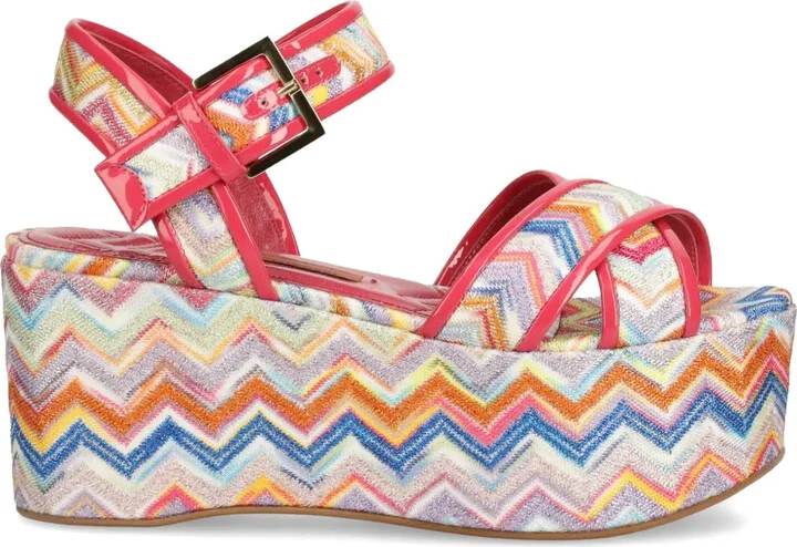85mm Zigzag-Patterned Platform Sandals