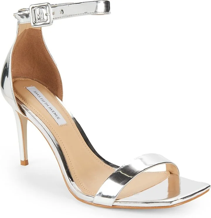 89MM Metallic Ankle Strap Sandals - Image 2