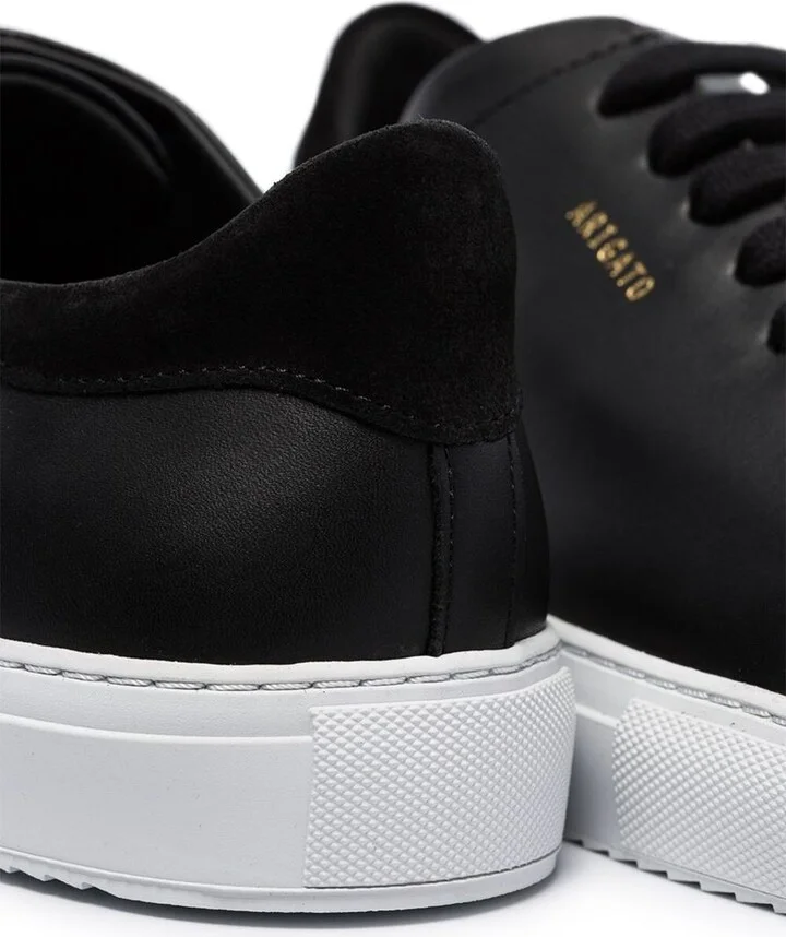 '90 Clean' Black Low Top Sneakers With Logo Lettering On The Side In Leather Man - Image 2