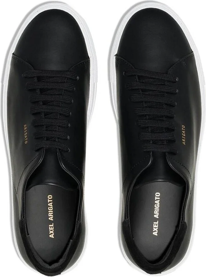 '90 Clean' Black Low Top Sneakers With Logo Lettering On The Side In Leather Man - Image 4