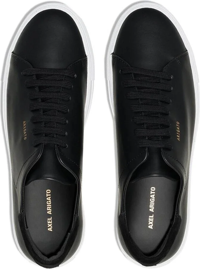 '90 Clean' Black Low Top Sneakers With Logo Lettering On The Side In Leather Man - Image 4