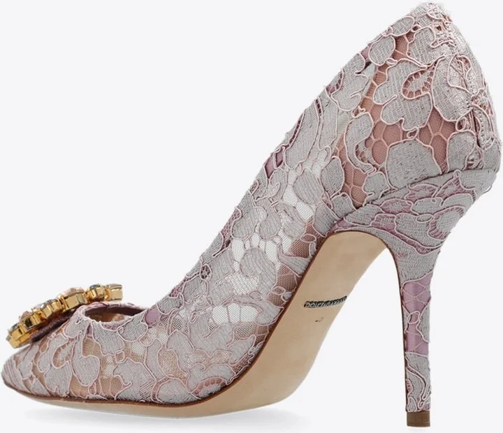 90 Crystal-Embellished Lace Rainbow Pumps - Image 2