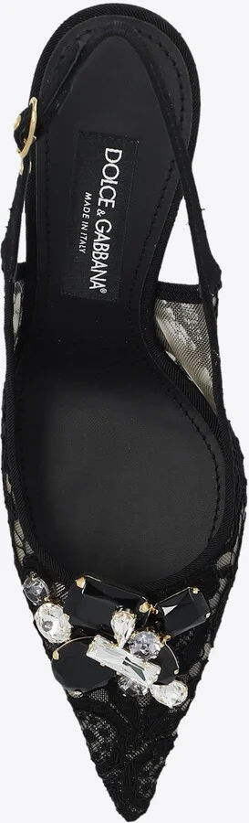 90 Lurex Lace Slingback Pumps - Image 3