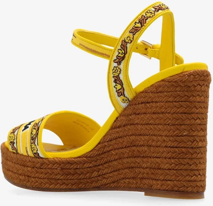 90 Majolica Embroidered Wedge Sandals - Image 2