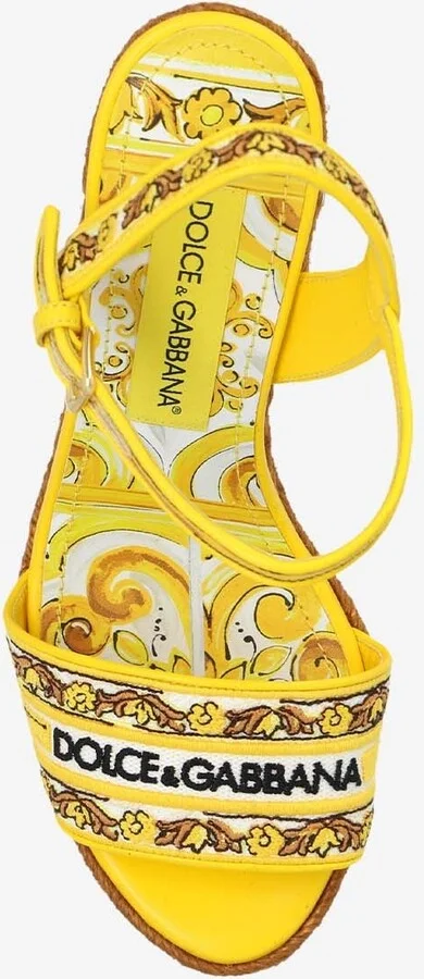 90 Majolica Embroidered Wedge Sandals - Image 3
