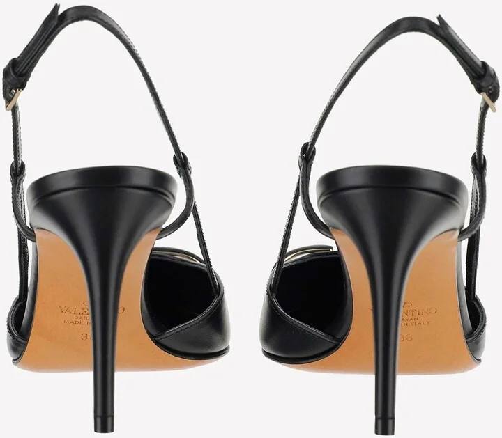90 Vlogo Leather Slingback Pumps - Image 2