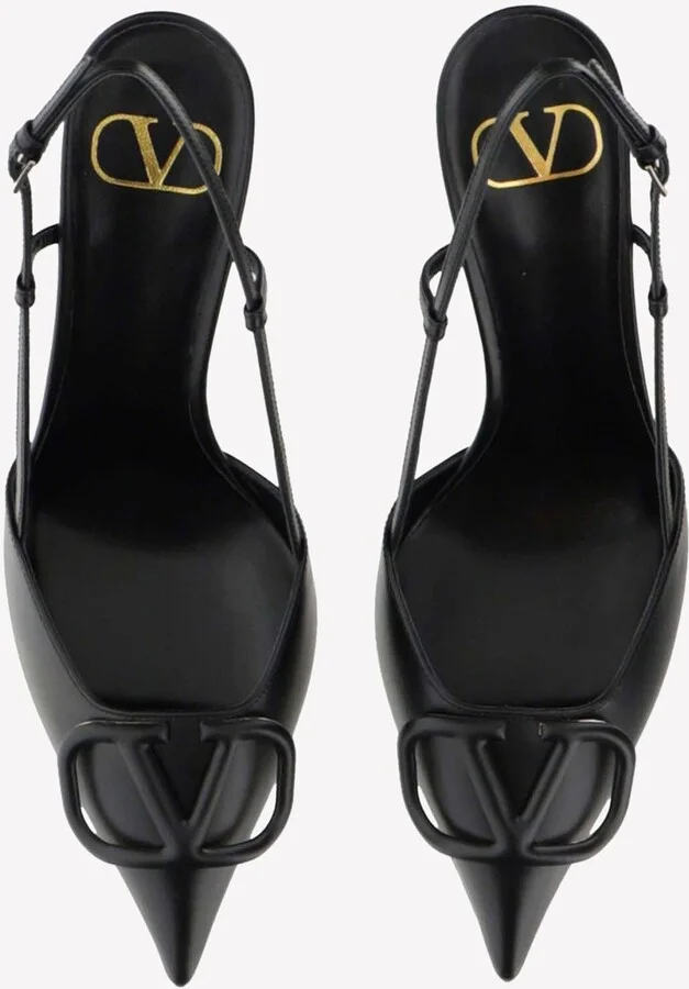 90 Vlogo Leather Slingback Pumps - Image 3