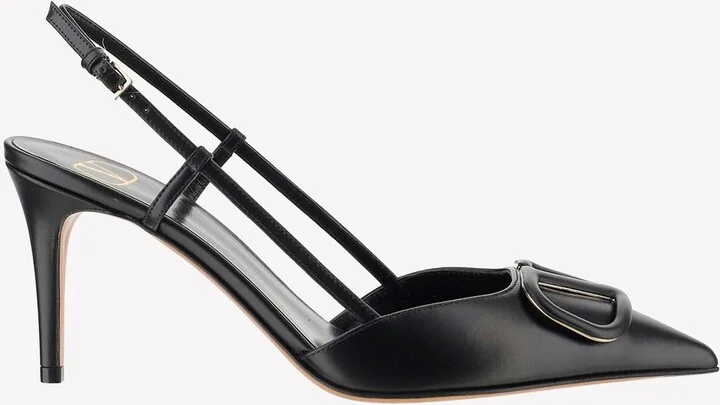 90 Vlogo Leather Slingback Pumps