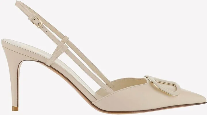 90 Vlogo Leather Slingback Pumps
