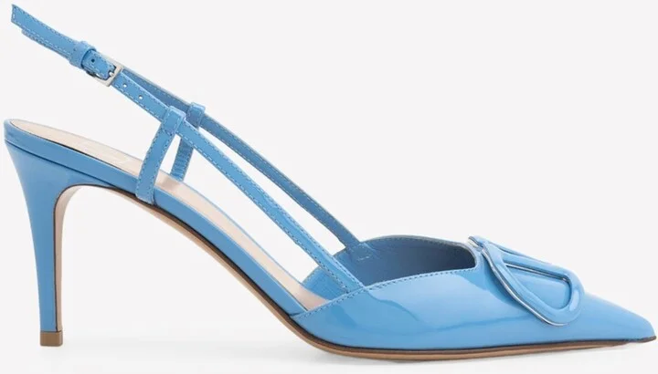 90 Vlogo Leather Slingback Pumps