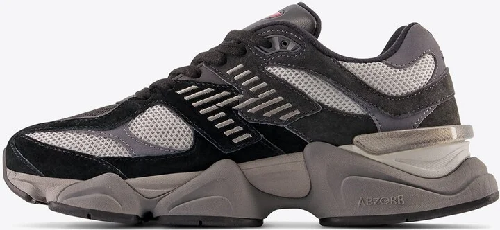 9060 Low-Top Sneakers in Black with Castlerock and Rain Cloud - Image 3