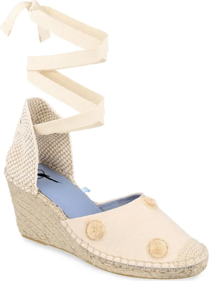 90mm Anabela pompom espadrilles - Image 2