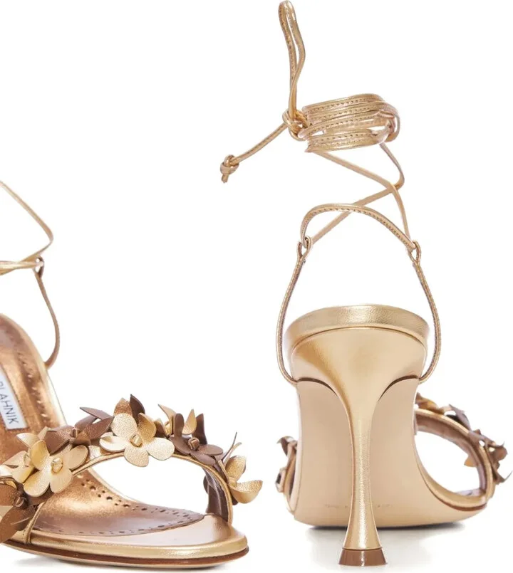 90mm Anista flower-embellished lace-up sandals - Image 3
