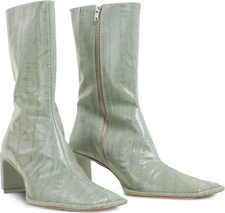 90mm Anitha eel-embossed square-toe boots - Image 2