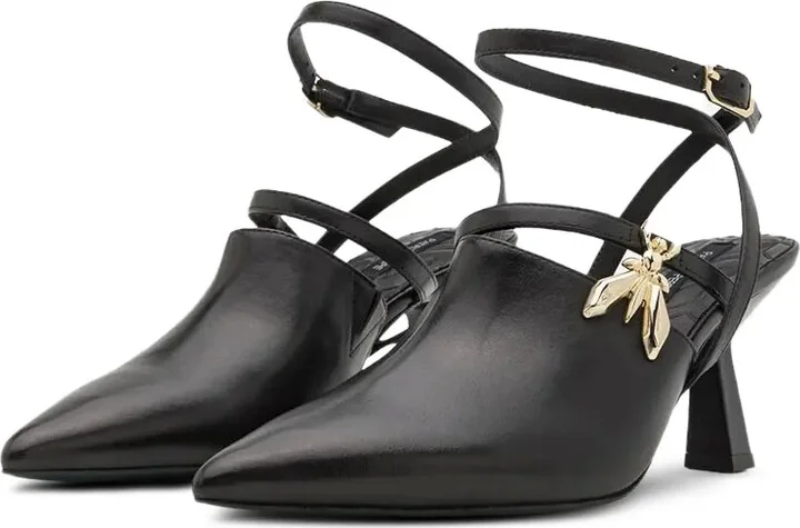 90mm Ankle-Wrap Insect-Embellished Pumps - Image 2