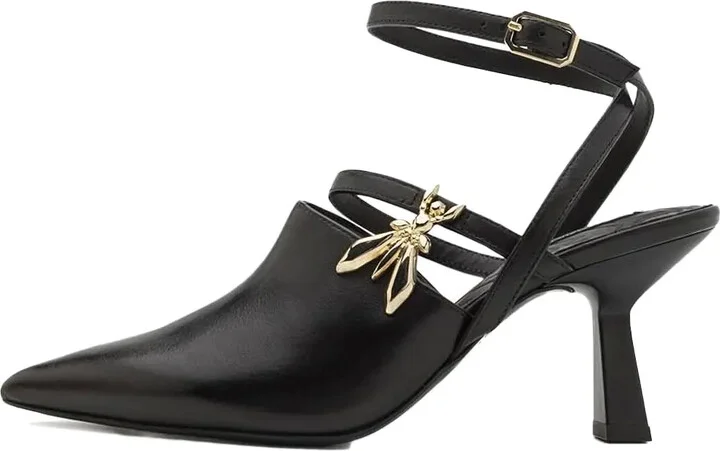 90mm Ankle-Wrap Insect-Embellished Pumps