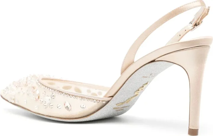 90mm Bead-Embellished Slingback Pumps - Image 3