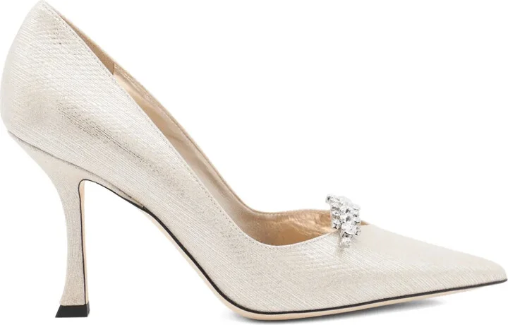 90mm Belinda crystal-embellished pointed-toe pumps