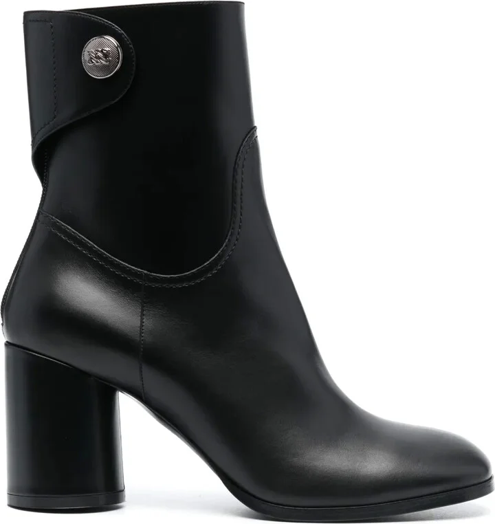 90mm Block-Heel Leather Boots