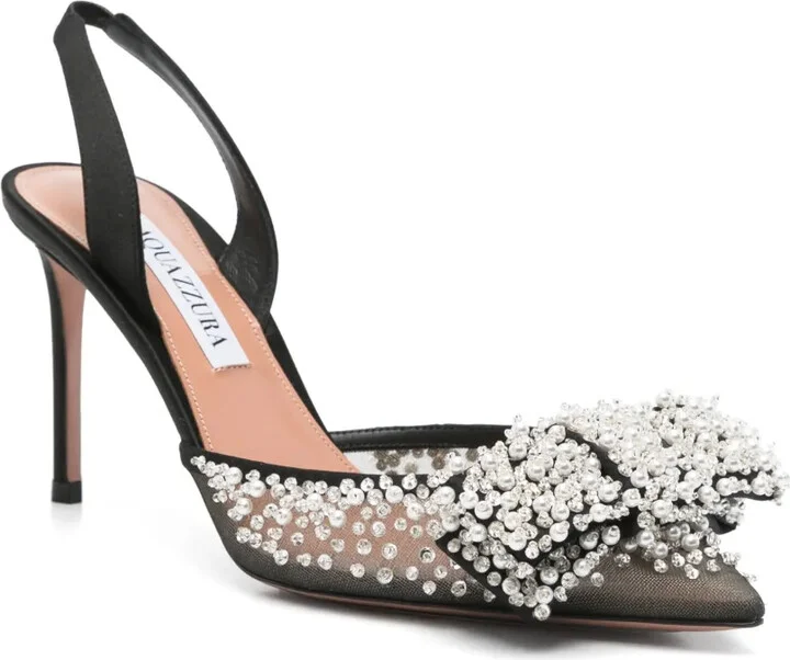 90mm Bow-Detail Slingback Pumps - Image 2